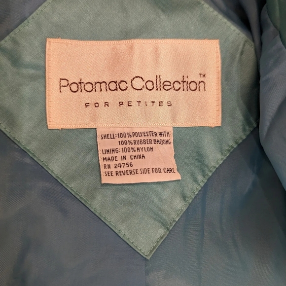 Potomac Collection Aqua Blue Trench Coat - Picture 5 of 9
